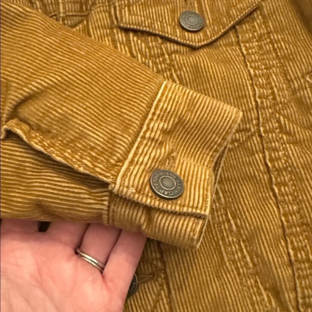 Too cute! GAP Kids Tan Corduroy Jacket with Sherpa Collar, sz XS